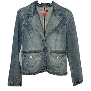 Mossimo Womens Denim  Distressed Jean Jacket M